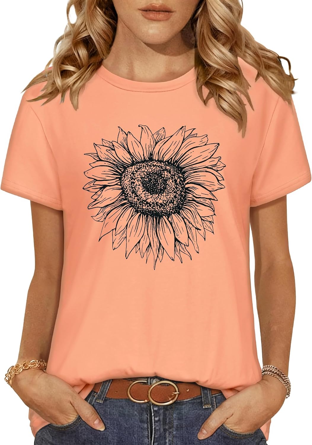 T Shirts for Women Summer Short Sleeve Crewneck Casual Cute Graphic Basic Tees Tops