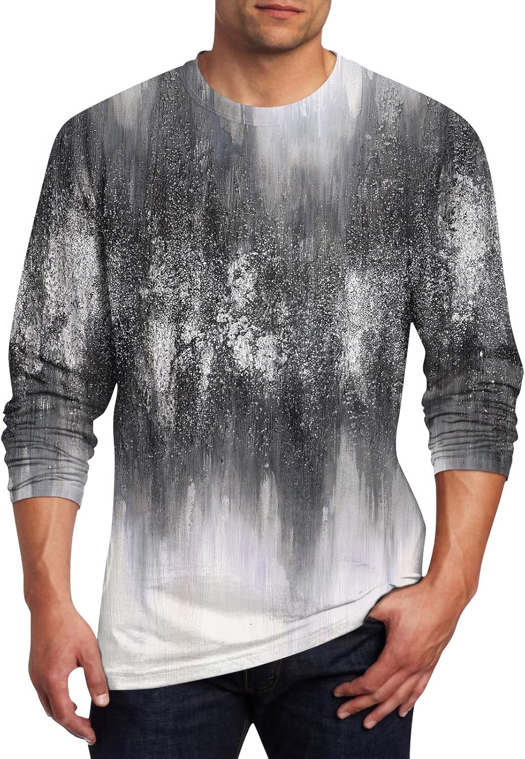 Men's Graphic T-Shirts Designer Fall Crew Neck Shirt Long Sleeve Raglan Vintage Clothing