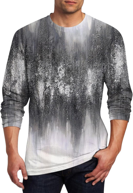Men's Graphic T-Shirts Designer Fall Crew Neck Shirt Long Sleeve Raglan Vintage Clothing
