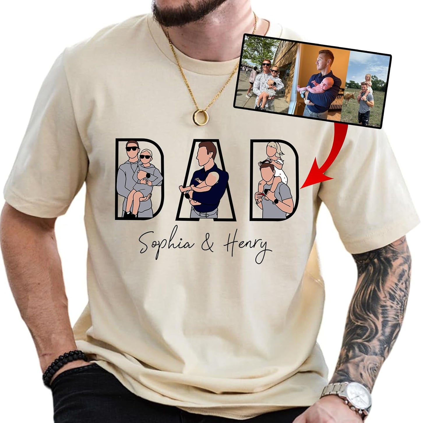 Personalized Dad Hoodies, Shirt, Sweatshirt With Custom Photo, Custom Dad Gifts, Father's Day 2025 1