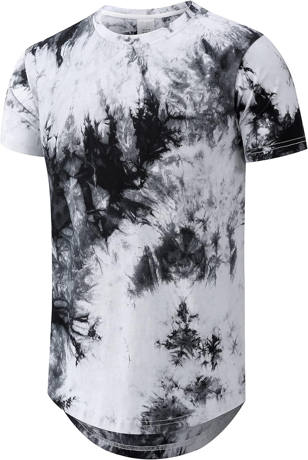 Men's Hip Hop Tie Dye T-Shirt | Trendy Hipster Style with Curve Hem | Casual Streetwear Tee for Men
