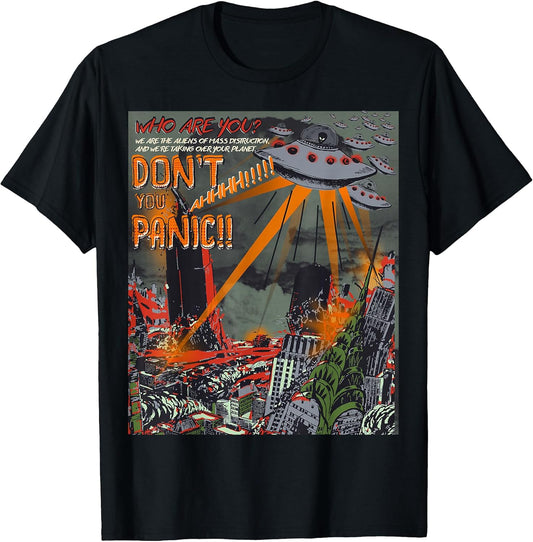 Sci-Fi Clothing Panic Ufo Alien Julib Graphic Tees