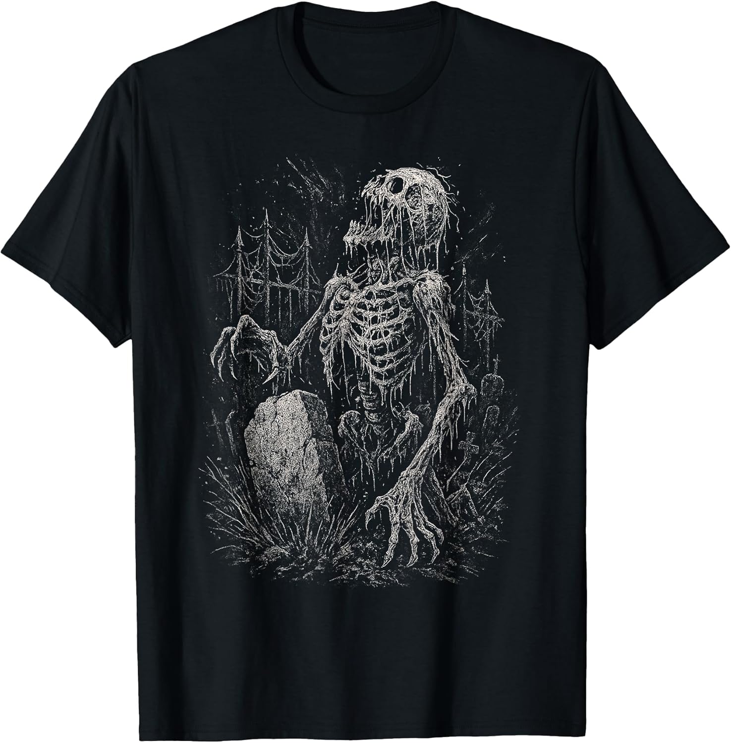 Zombie Skeleton Undead Horror Grave Goth Alt Alternative Art T-Shirt