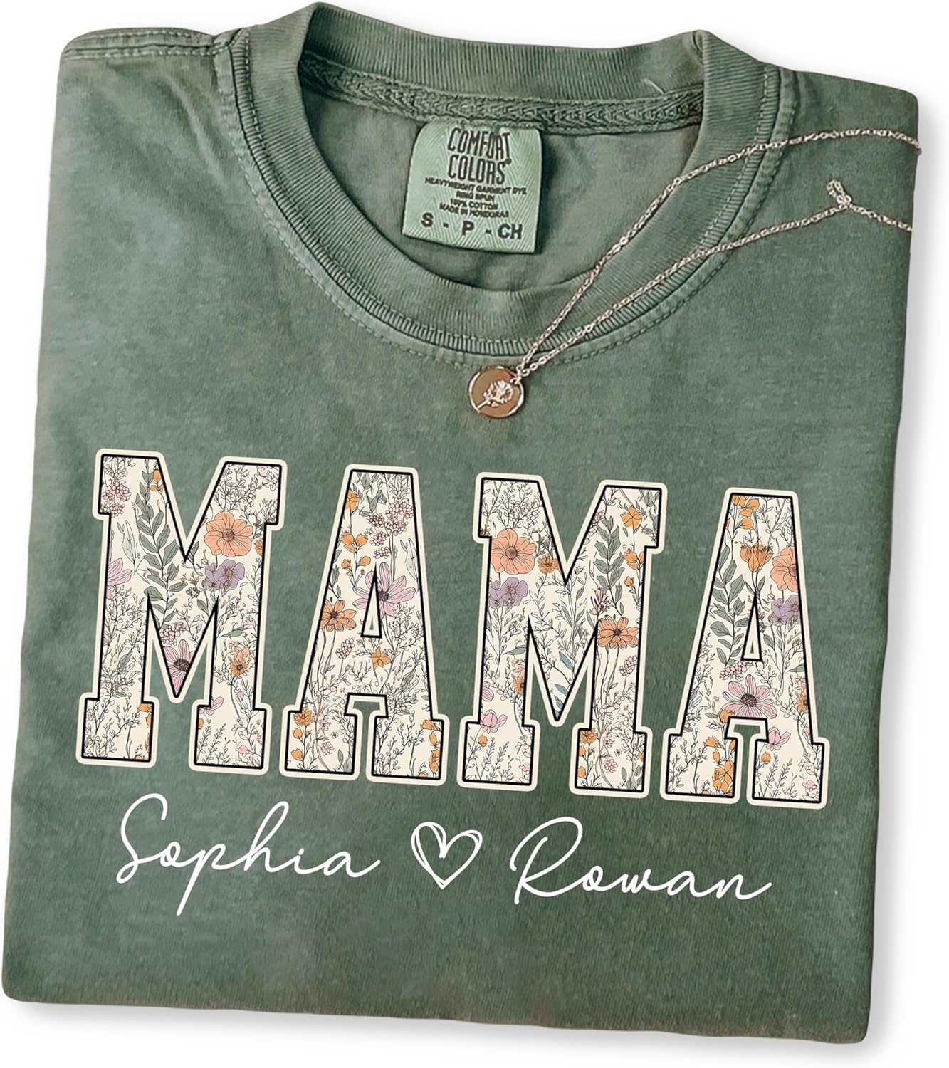 Personalized Floral Mama Grandma Shirt with Kids Name, Custom Gifts for Mom Grandma, Mother’s Day Shirt for Women