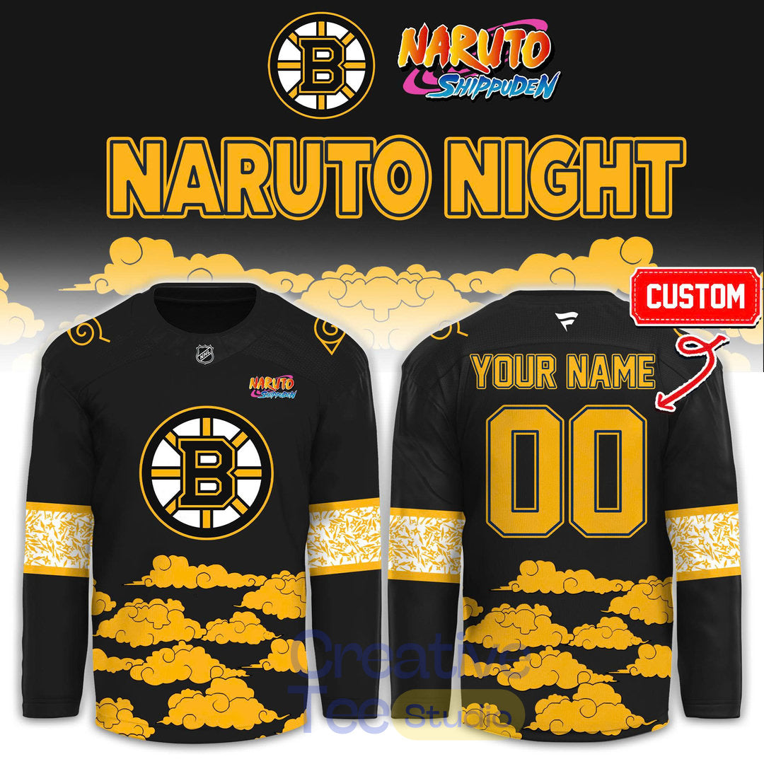 Boston Bruins Naruto Night 2026 Custom Hockey Jersey
