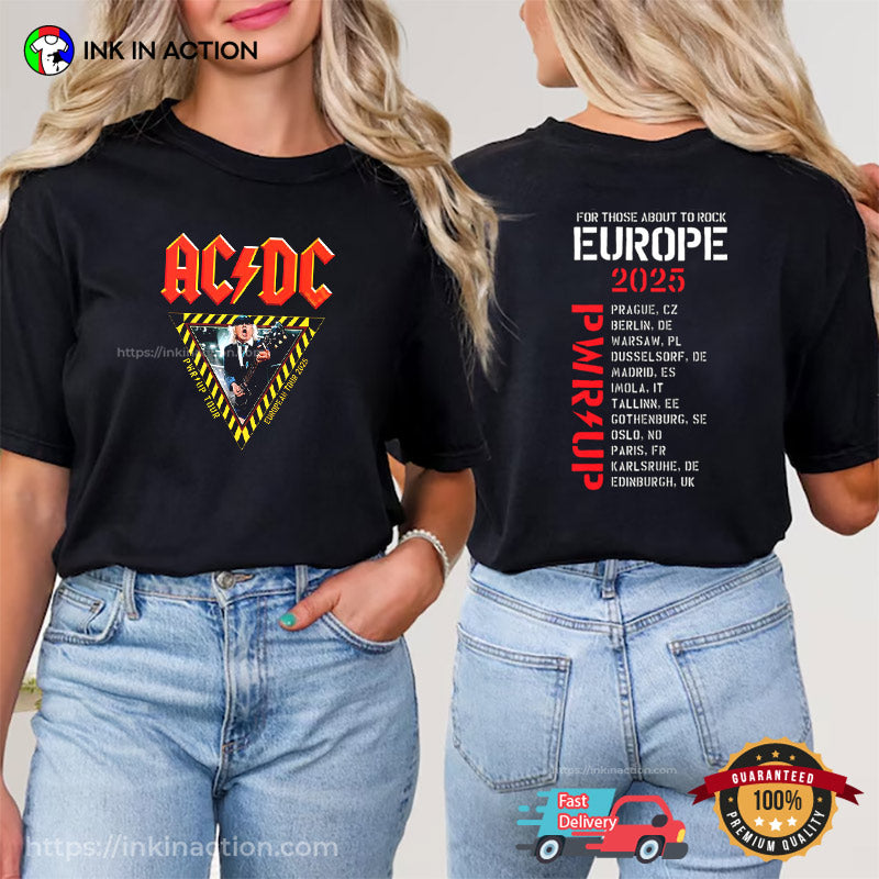 ACDC Pwr Up Tour 2025 2-sided T-shirt