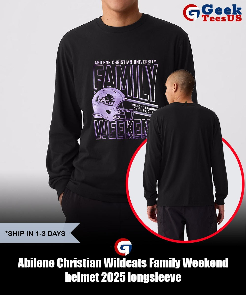 Abilene Christian Wildcats Family Weekend helmet 2025 shirt
