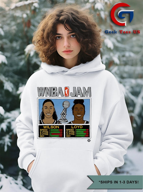 Aces Wilson and Loyd WNBA Jam Aces 2025 Champions shirt