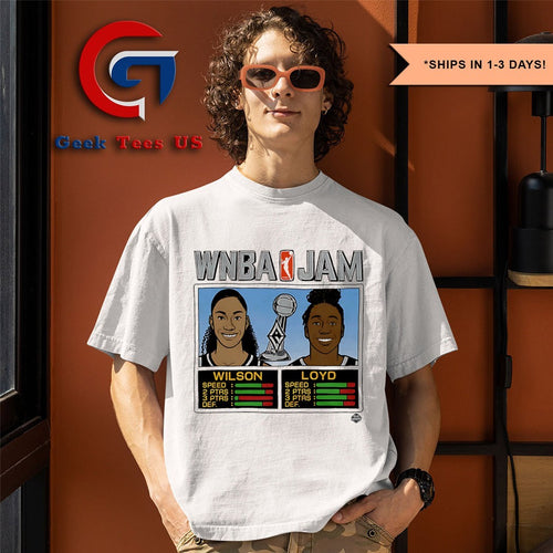 Aces Wilson and Loyd WNBA Jam Aces 2025 Champions shirt