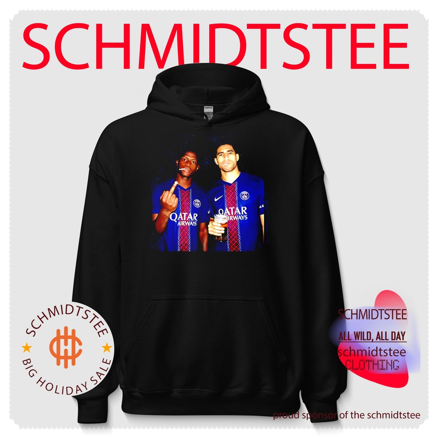 Achraf Hakimi and Nuno Mendes Paris Saint-Germain Middle finger shirt