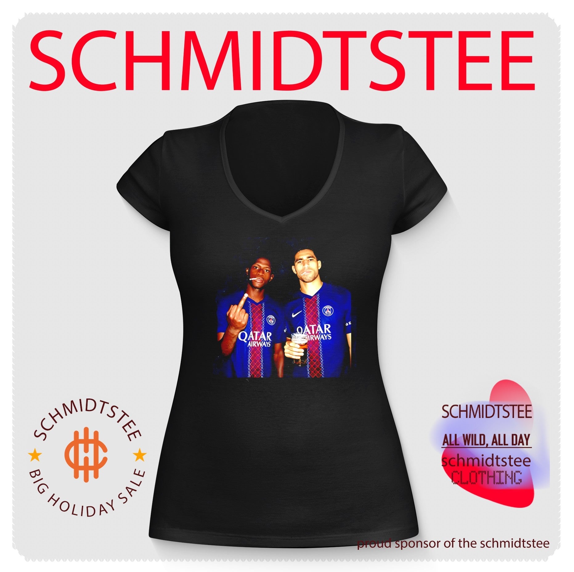 Achraf Hakimi and Nuno Mendes Paris Saint-Germain Middle finger shirt