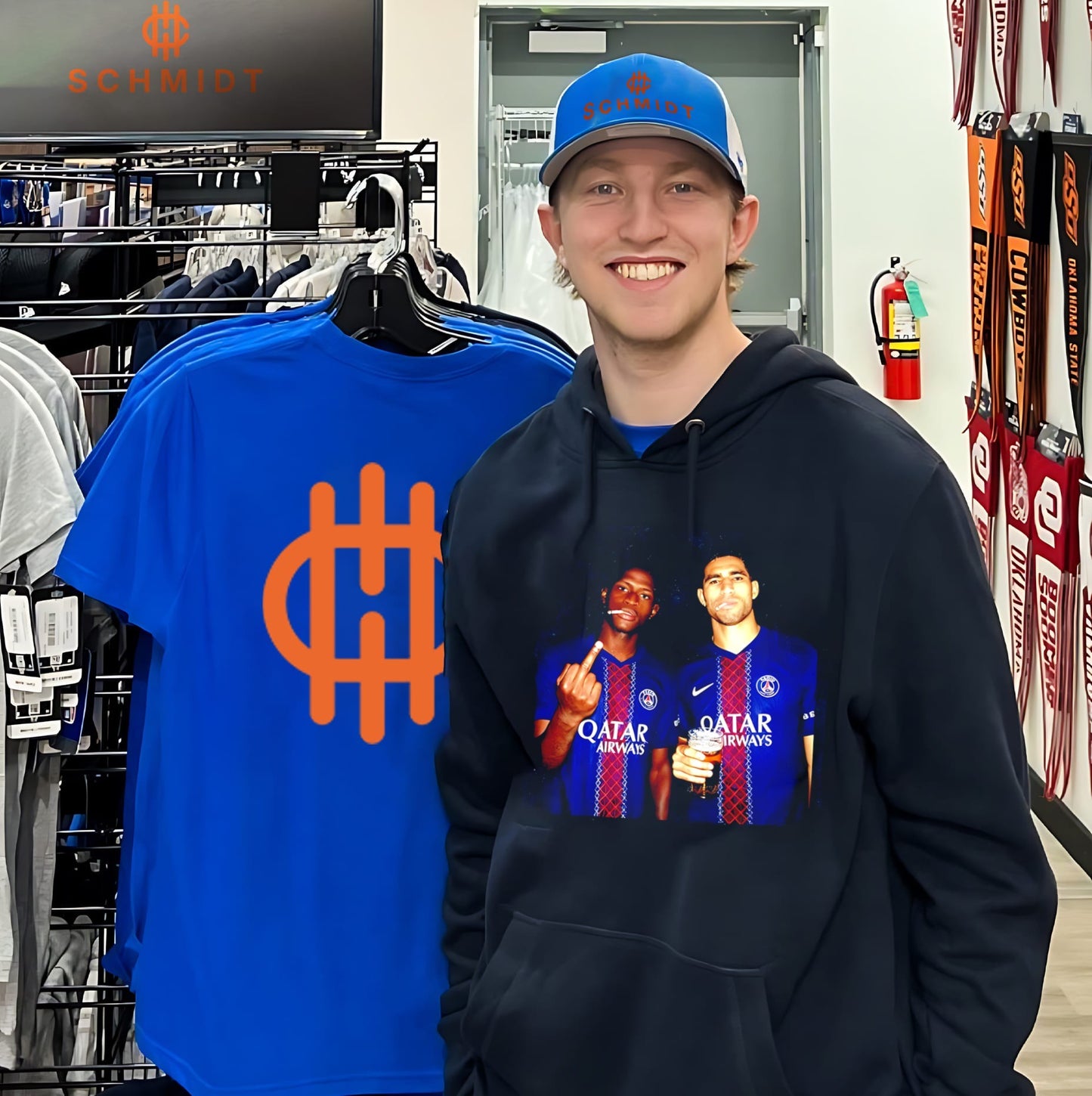 Achraf Hakimi and Nuno Mendes Paris Saint-Germain Middle finger shirt