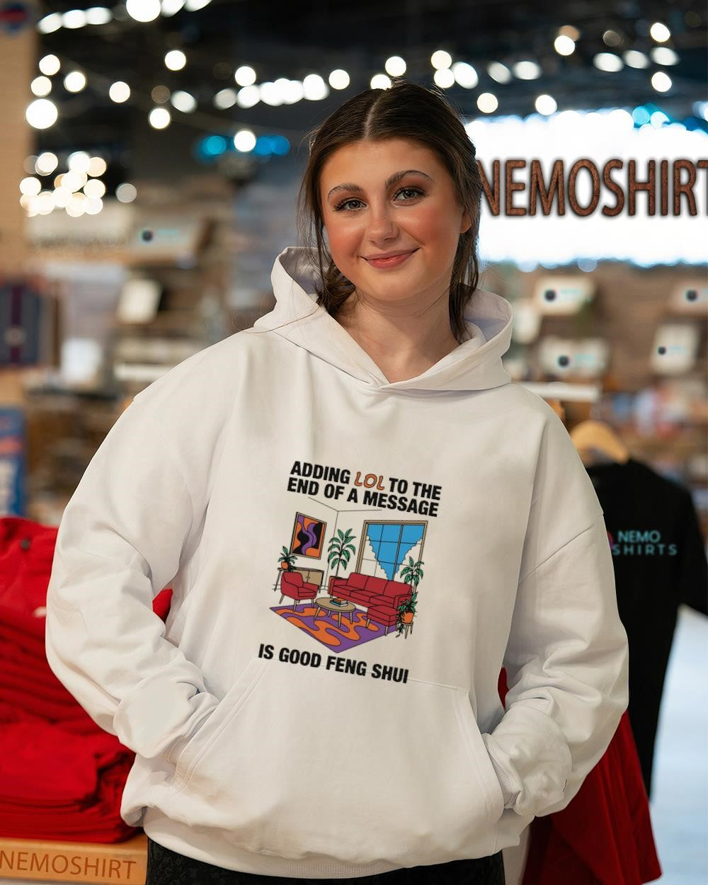 Adding lol to the end of a message is good feng shui room house shirt