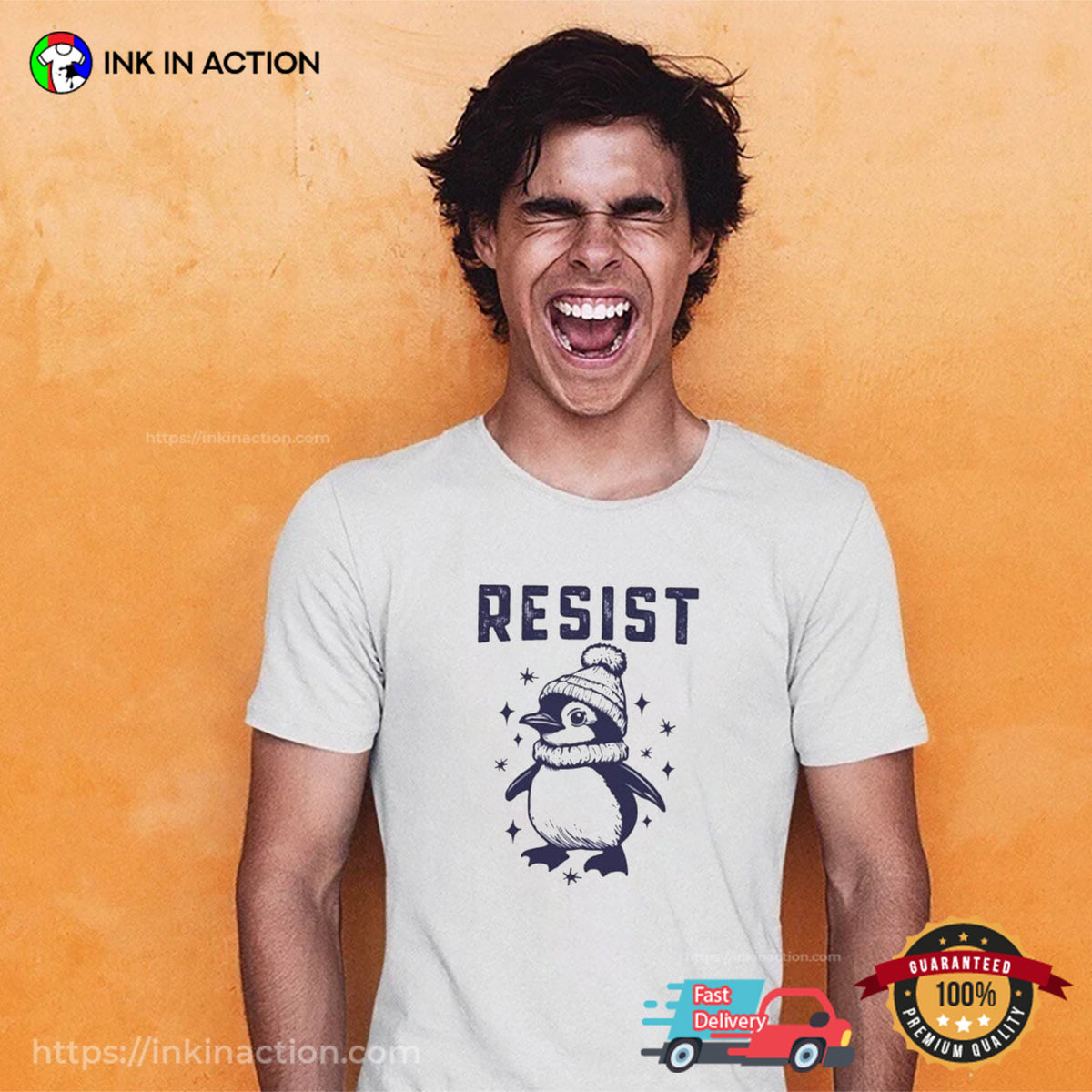 Adorable Penguin Resist Against Tariffs T-shirt