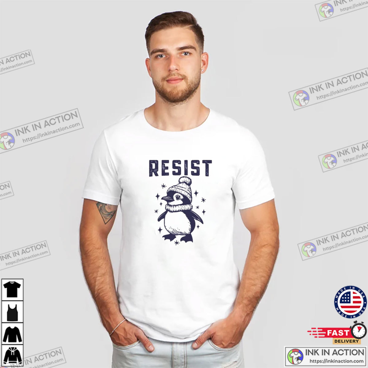 Adorable Penguin Resist Against Tariffs T-shirt