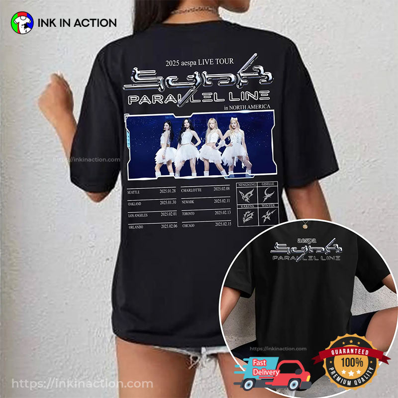 Aespa Synk Parallel Line World Tour 2025 T-shirt