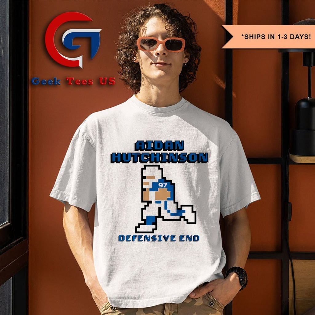 Aidan Hutchinson Detroit Lions football Defensive End 8 bit shirt