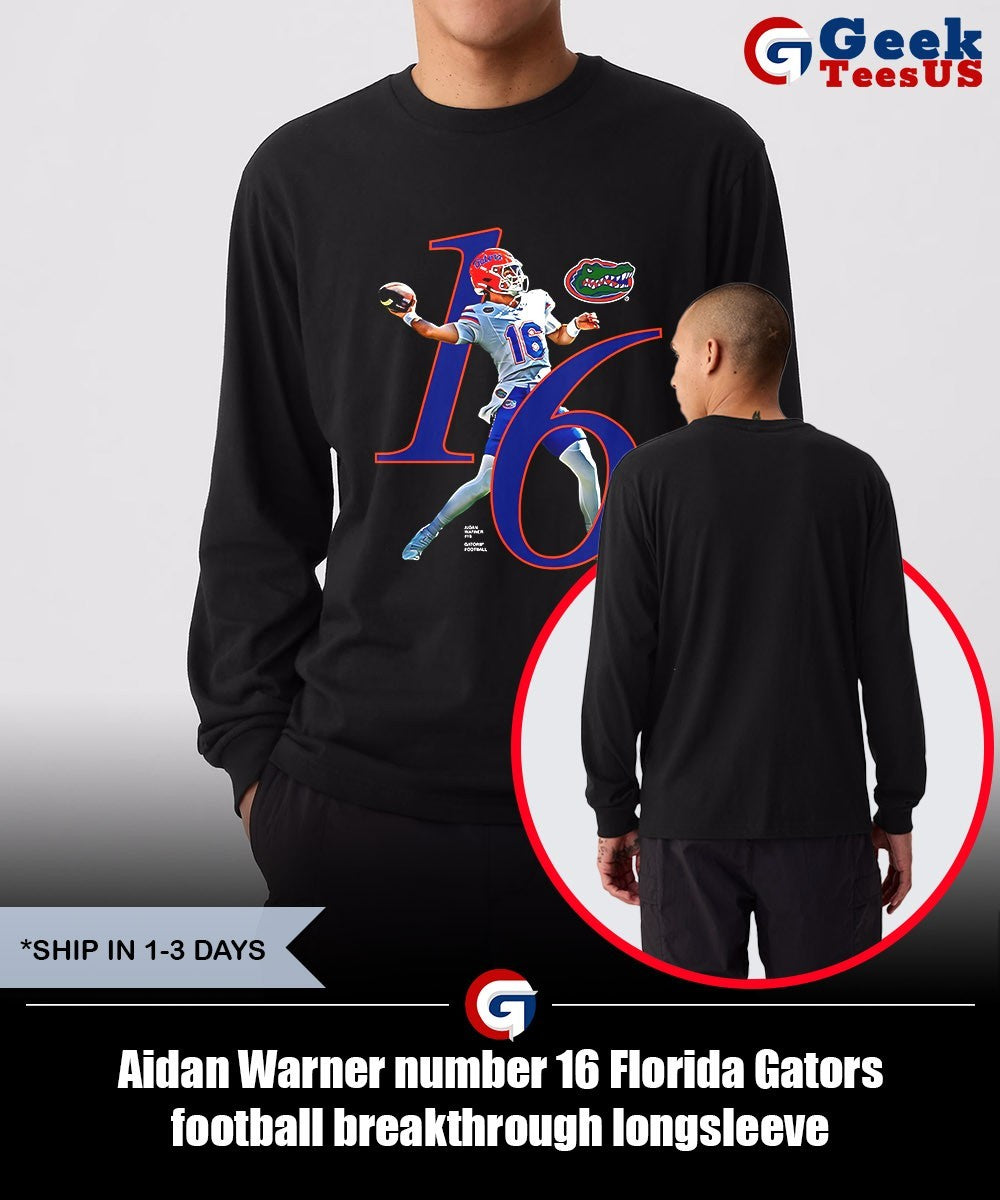 Aidan Warner number 16 Florida Gators football breakthrough shirt