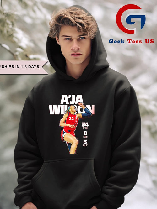 A’ja Wilson 34 Pts 8 Reb 3 Blk Las Vegas Aces WNBA shirt