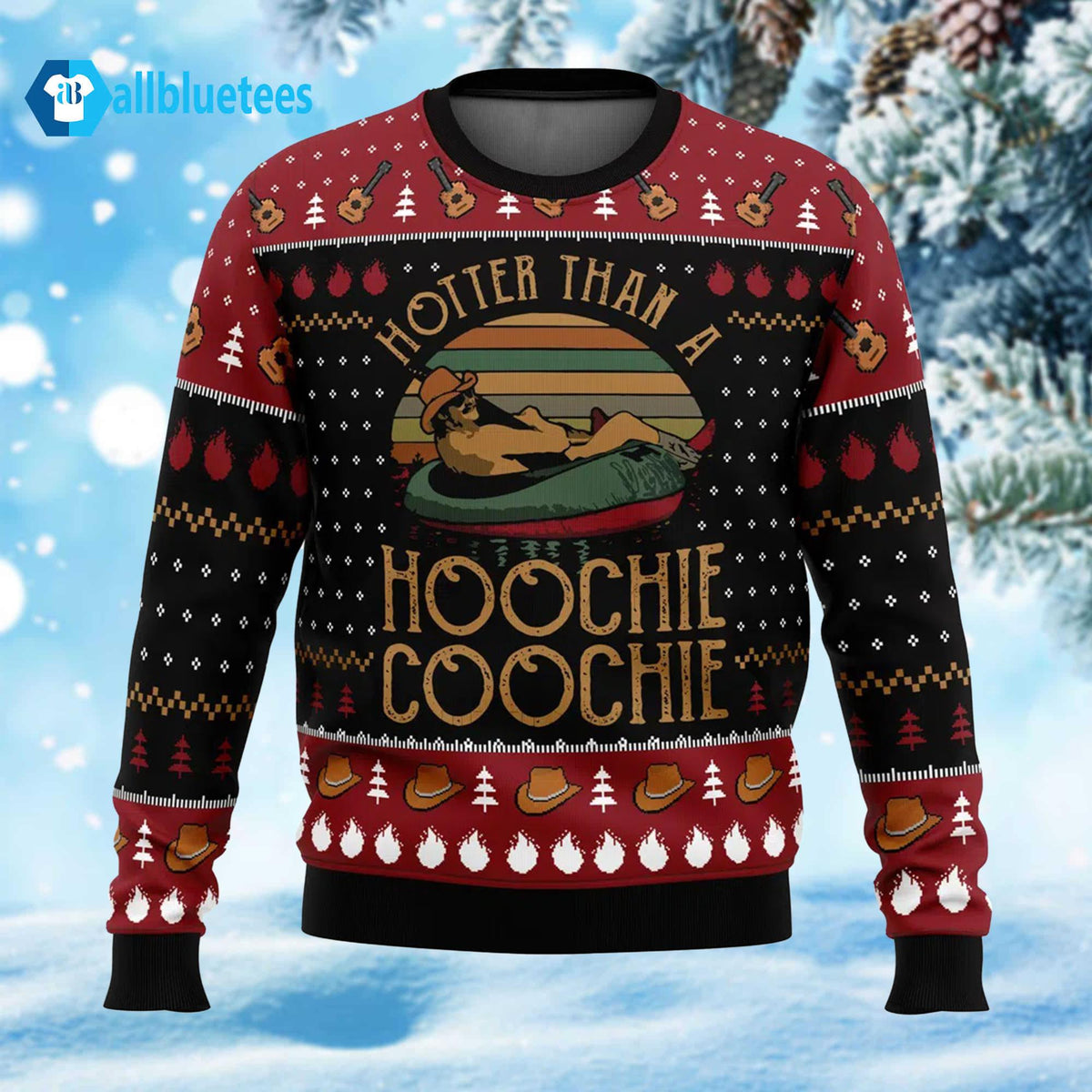 Alan Jackson Hotter Than A Hoochie Hoochie Christmas Ugly Sweater