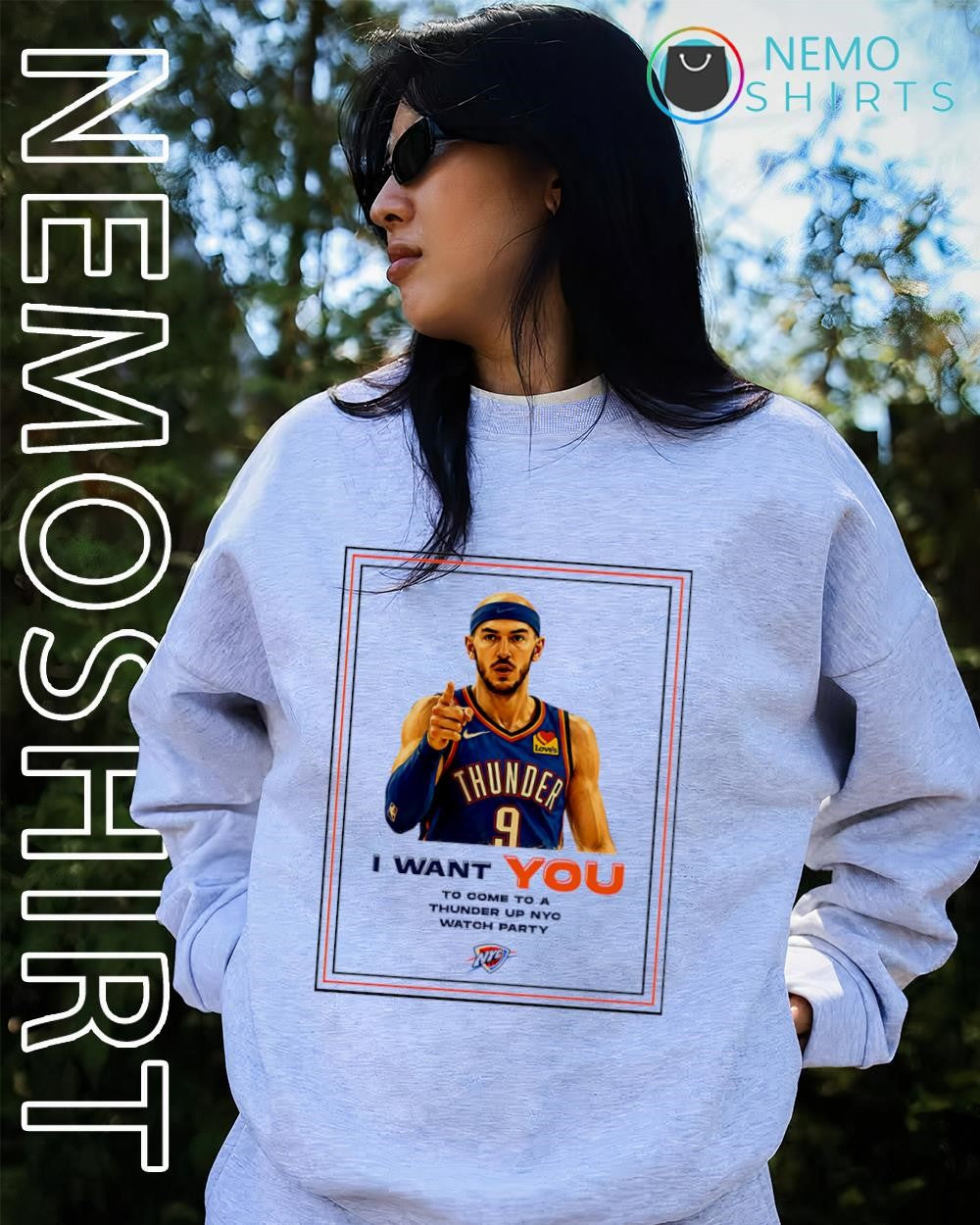 Alex Caruso I want you to come to a Thunder up NYC watch party shirt
