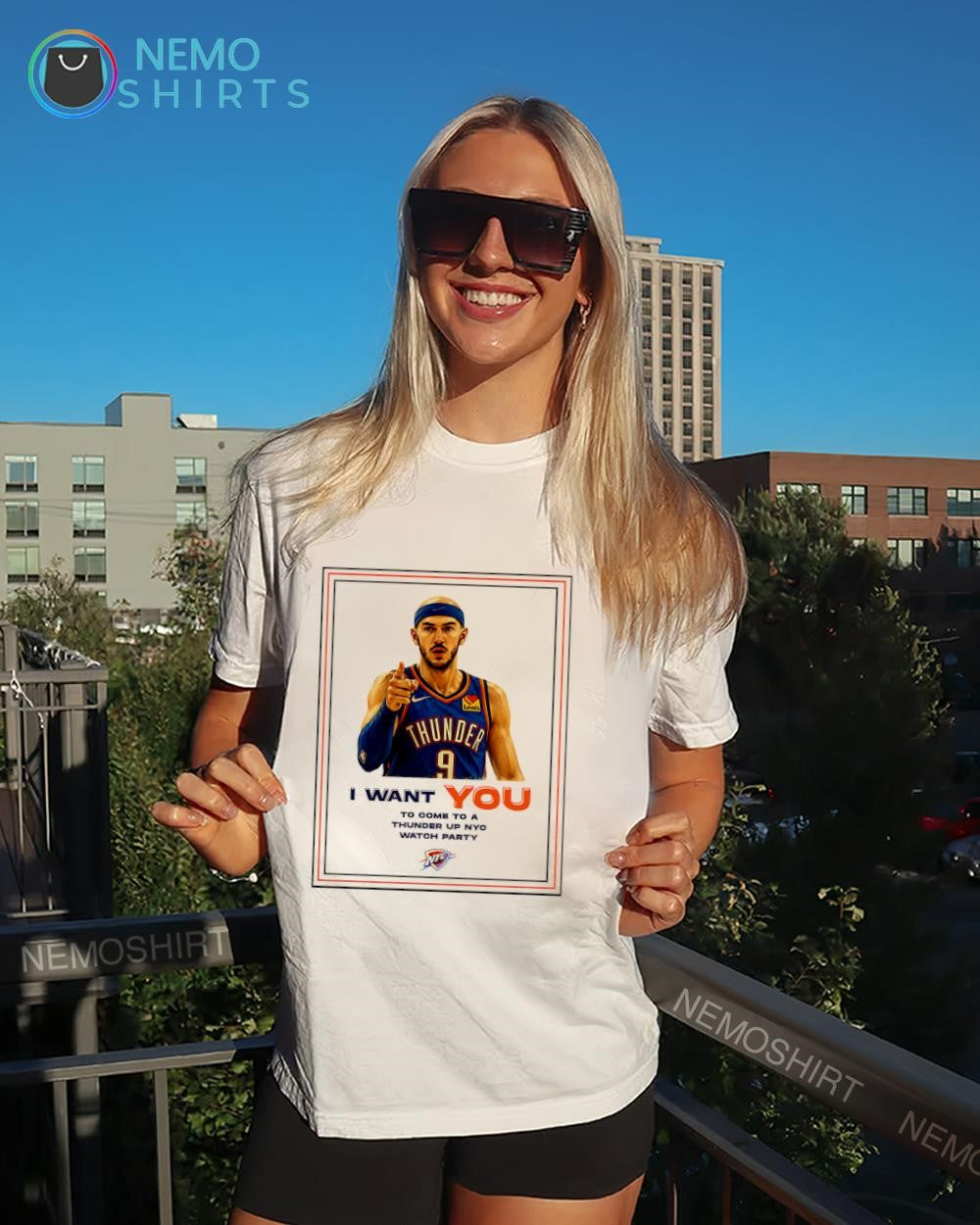 Alex Caruso I want you to come to a Thunder up NYC watch party shirt