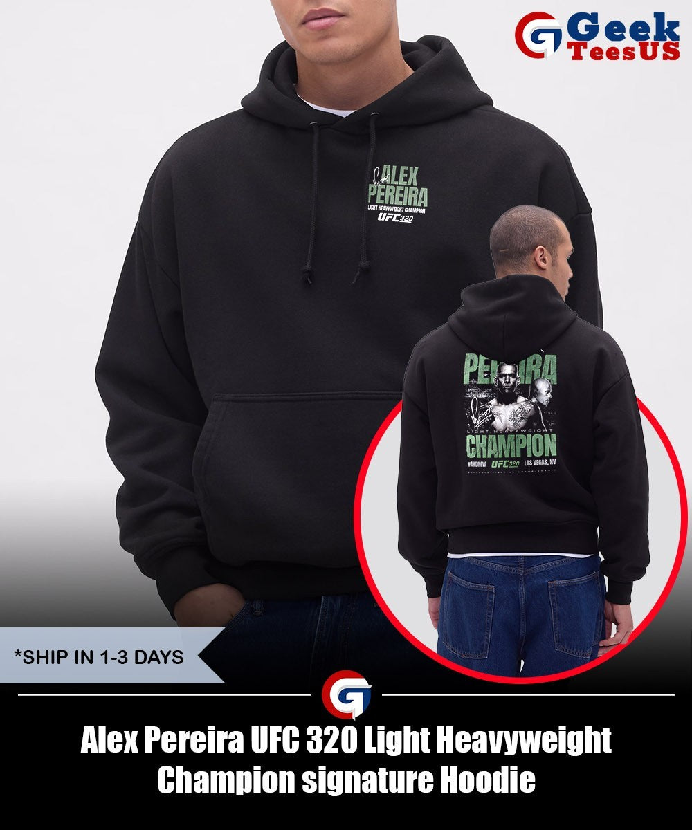 Alex Pereira UFC 320 Light Heavyweight Champion signature shirt