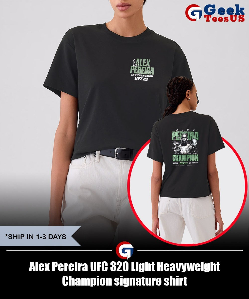 Alex Pereira UFC 320 Light Heavyweight Champion signature shirt