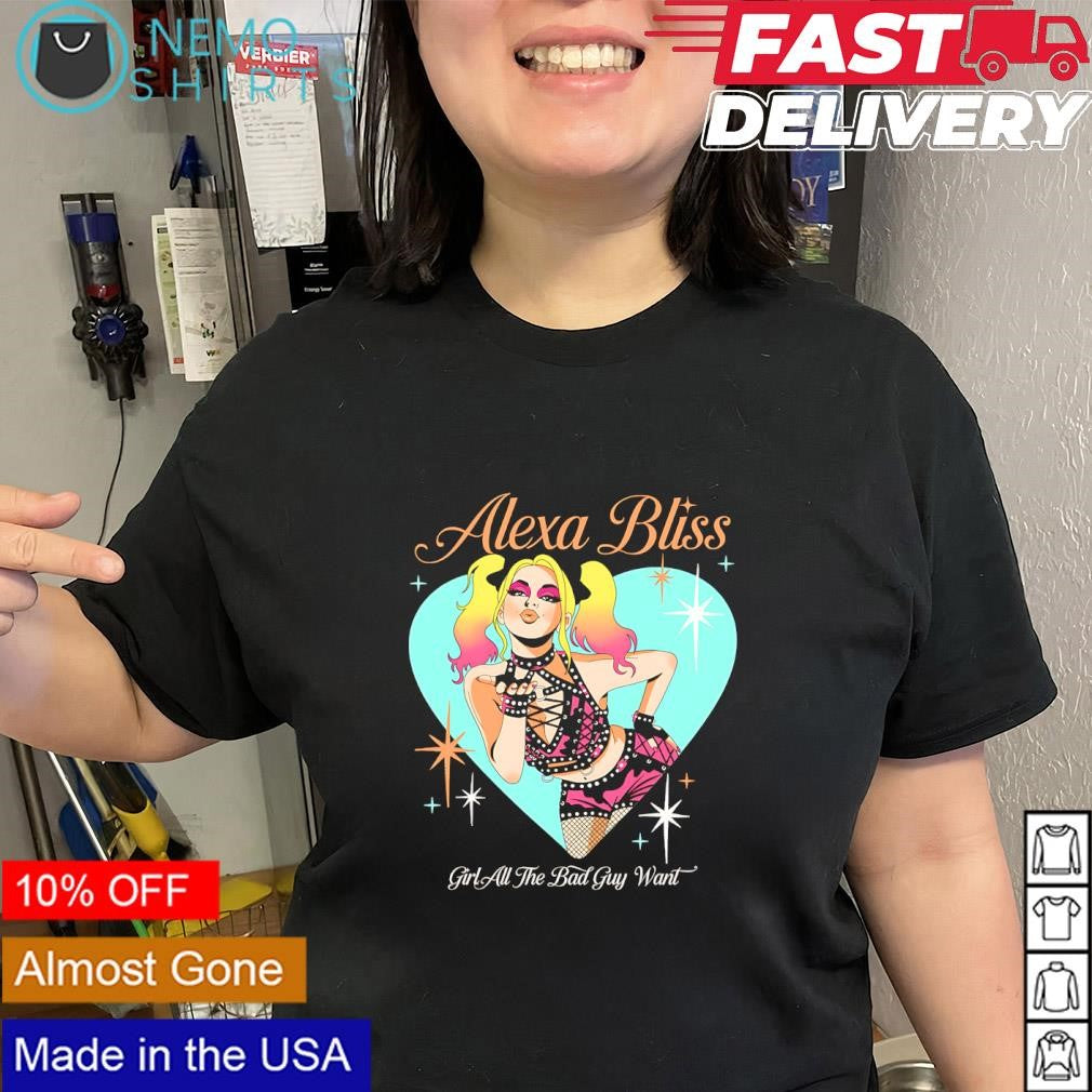 Alexa Bliss Harley Quinn WWE wrestler girl all the bag guy want shirt