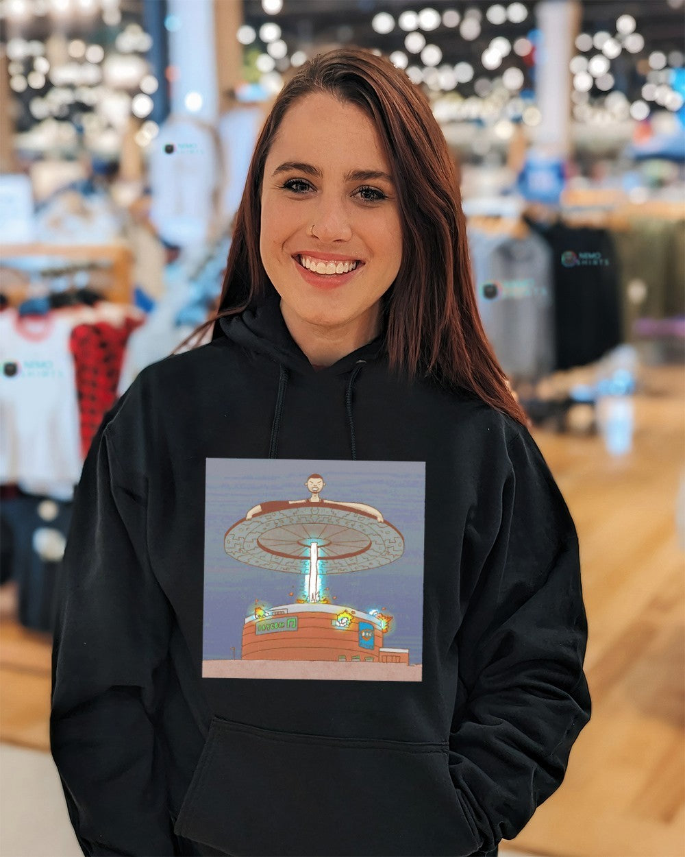 Alien Wemby UFO attacking OKC’s Paycom Center Game 1 2026 Western Conference Finals shirt