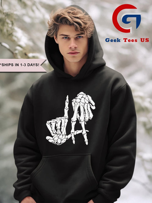 All American Spencer James Daniel Ezra LA hand skeleton shirt