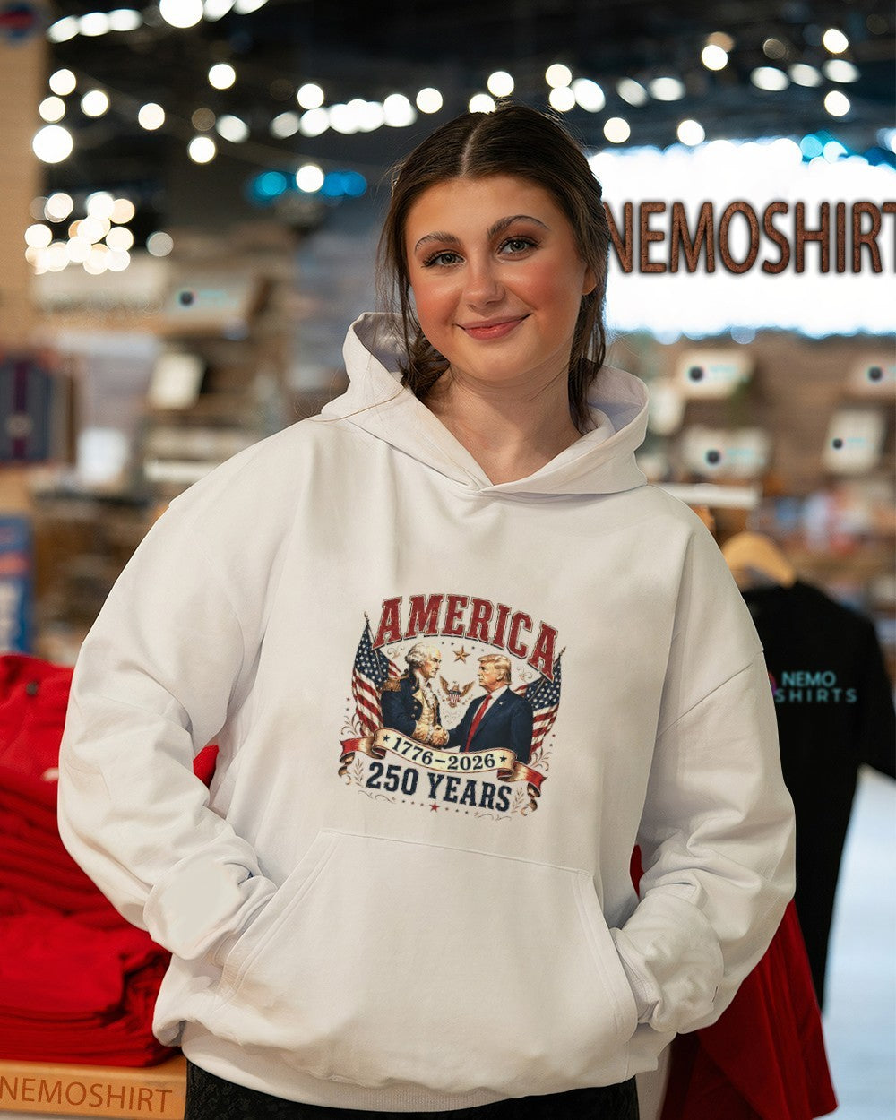 America 1776 2026 250 years Washington and Trump shirt