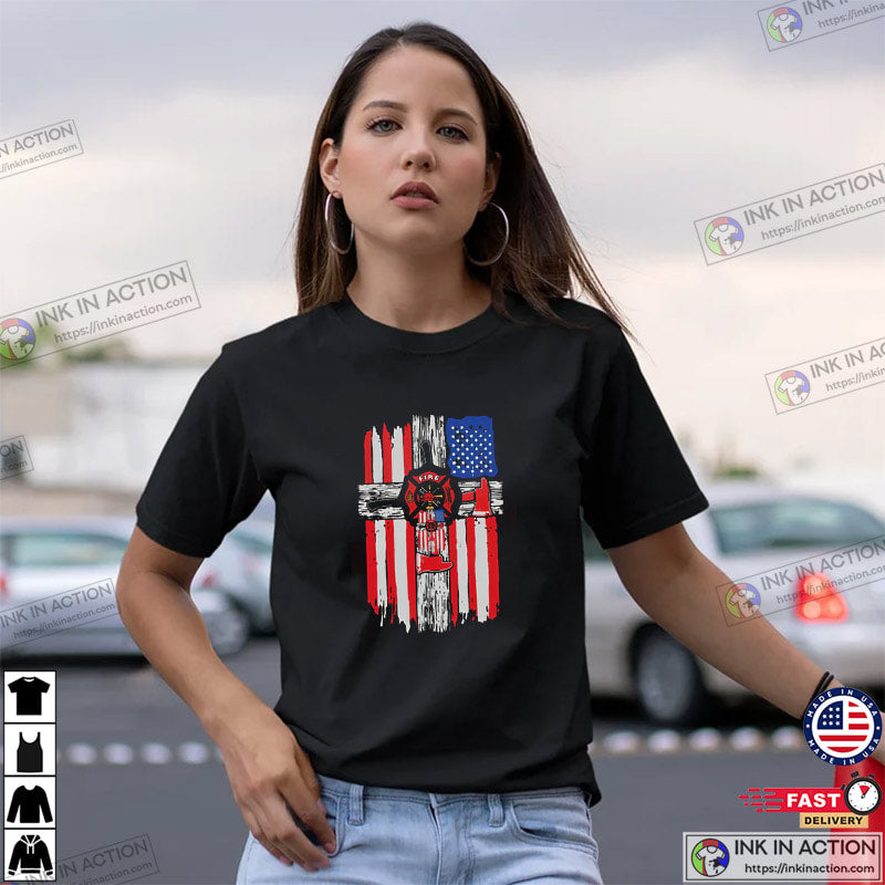 America Firefighter Cross Logo Shirt