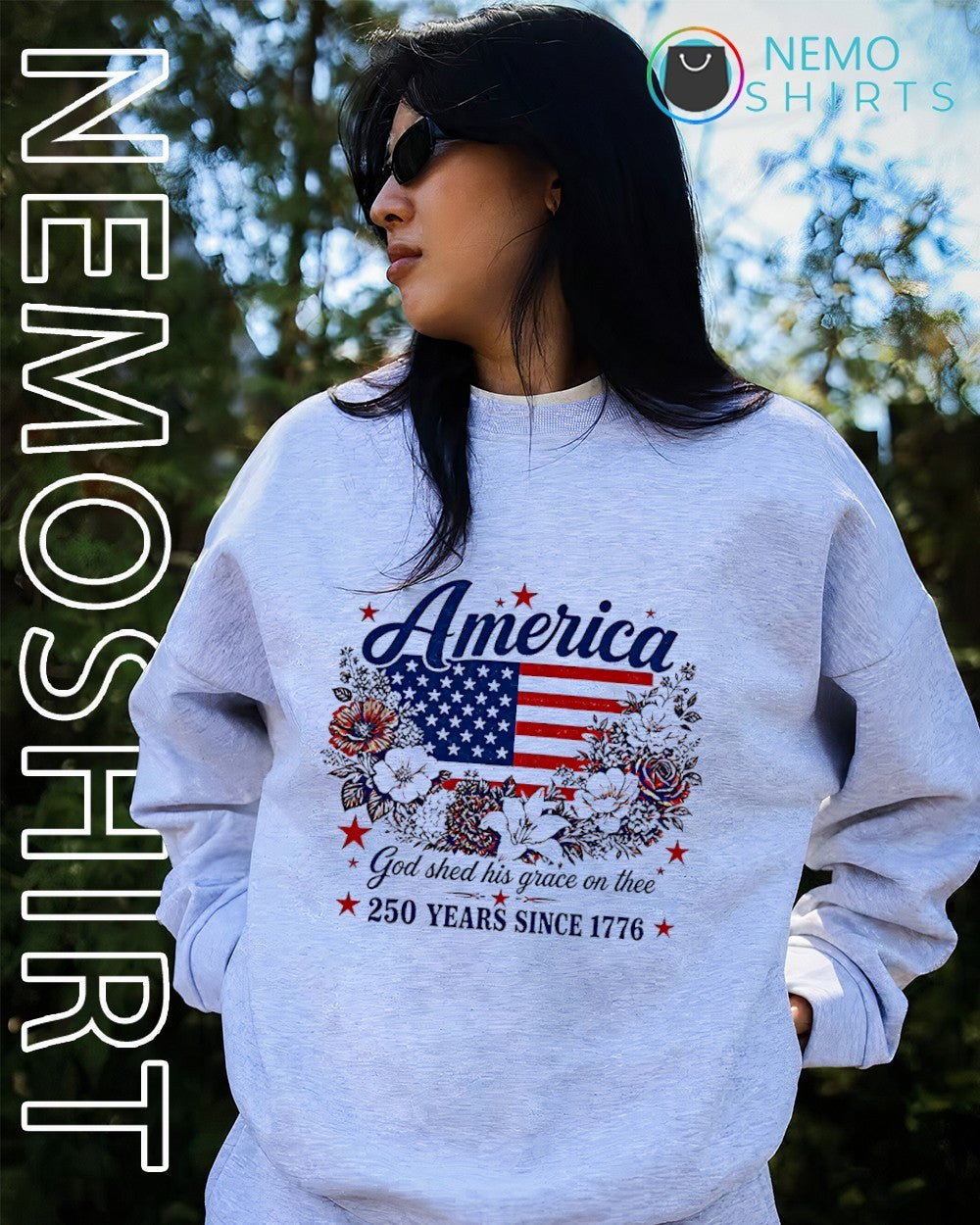 America God shed his grace on thee 250 years since 1776 shirt