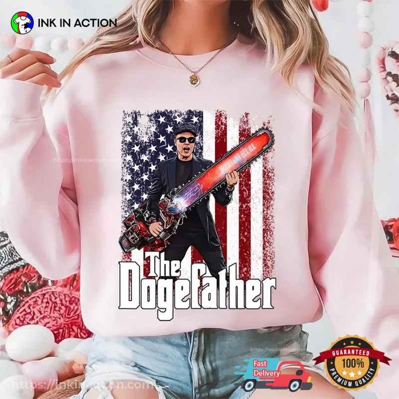America The Dogefather Elon Musk Chainsaw T-shirt