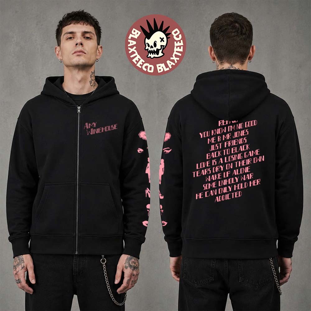 Amy Winehouse Back To Black 20th Anniversary 2026 Zip Up Hoodie