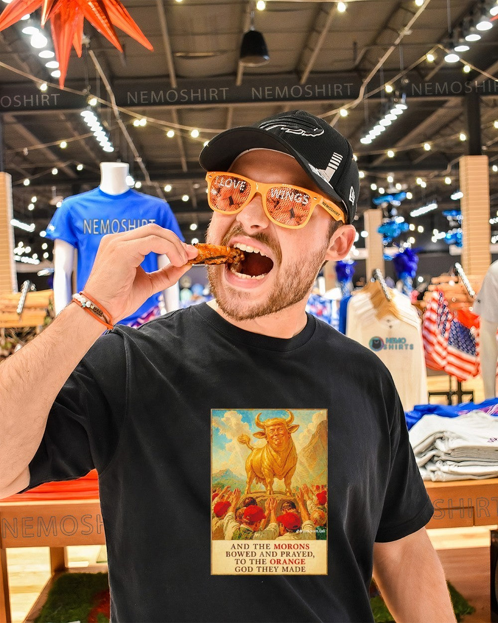And the morons bowed and prayed to the orange God they made golden cow Trump shirt