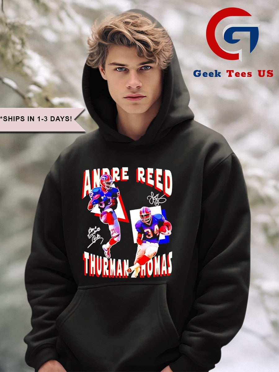 Andre Reed and Thurman Thomas Aerial and Ground signature shirt
