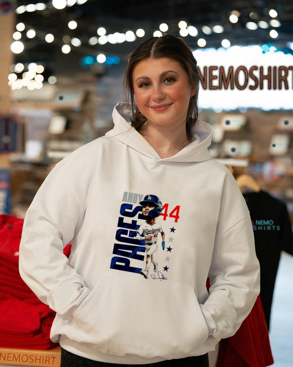 Andy Pages 44 Los Angeles Dodgers outfielder basketball signature shirt