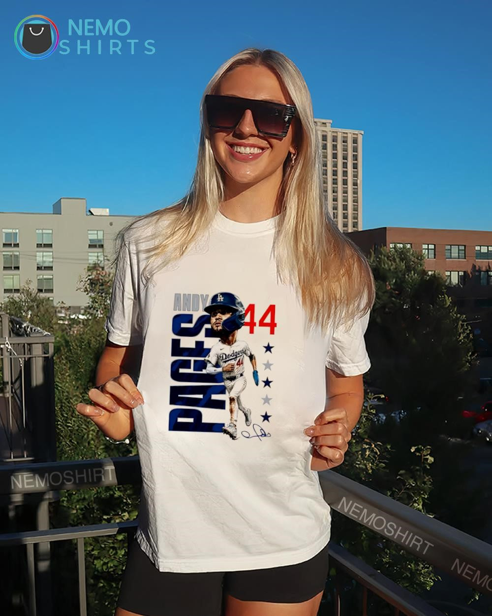 Andy Pages 44 Los Angeles Dodgers outfielder basketball signature shirt