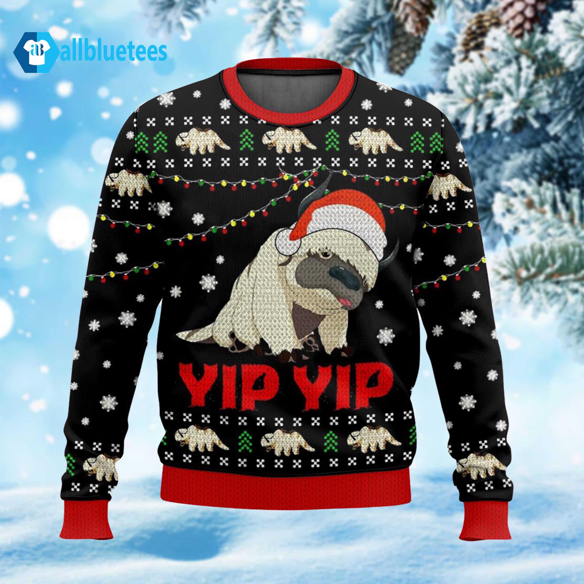 Appa Sky Bison Yip Yip Ugly Christmas Sweater