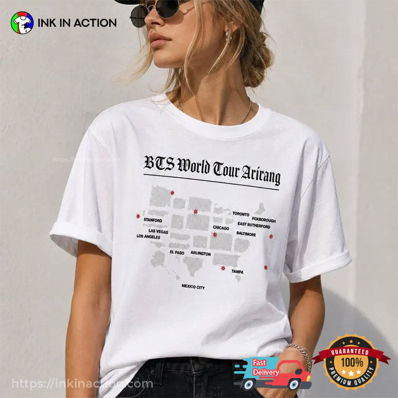 Arirang BTS World Tour 2026​ America Tour Map Shirt