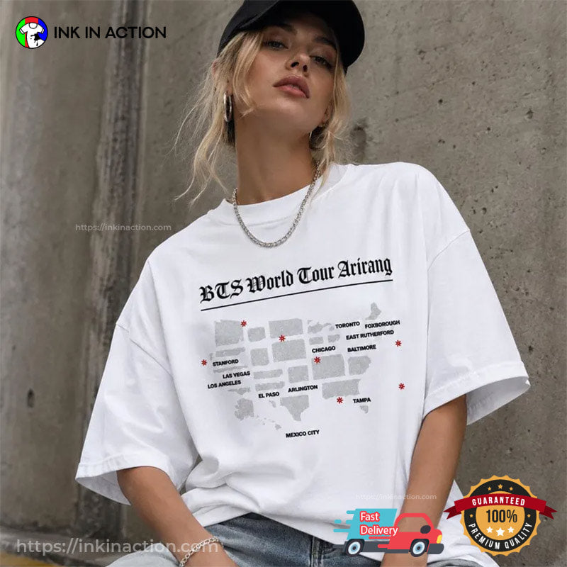 Arirang BTS World Tour 2026​ America Tour Map Shirt