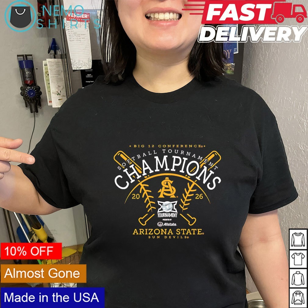 Arizona State Sun Devils Softball Tournament 2026 Big 12 Conference Champions logo shirt