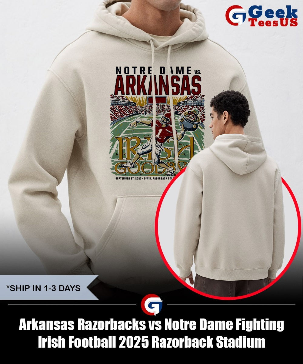 Arkansas Razorbacks vs Notre Dame Fighting Irish Football 2025 Razorback Stadium Gameday shirt