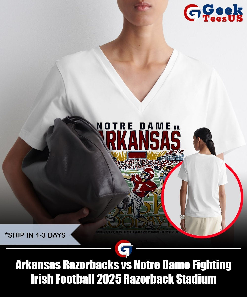 Arkansas Razorbacks vs Notre Dame Fighting Irish Football 2025 Razorback Stadium Gameday shirt