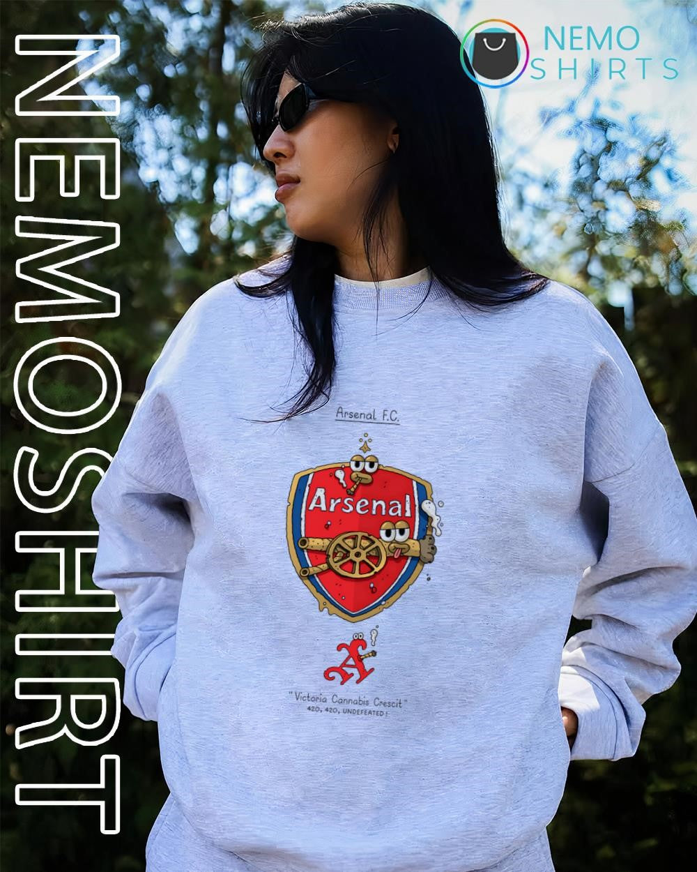 Arsenal F.C. Victoria Cannabis Crescit cartoon shirt