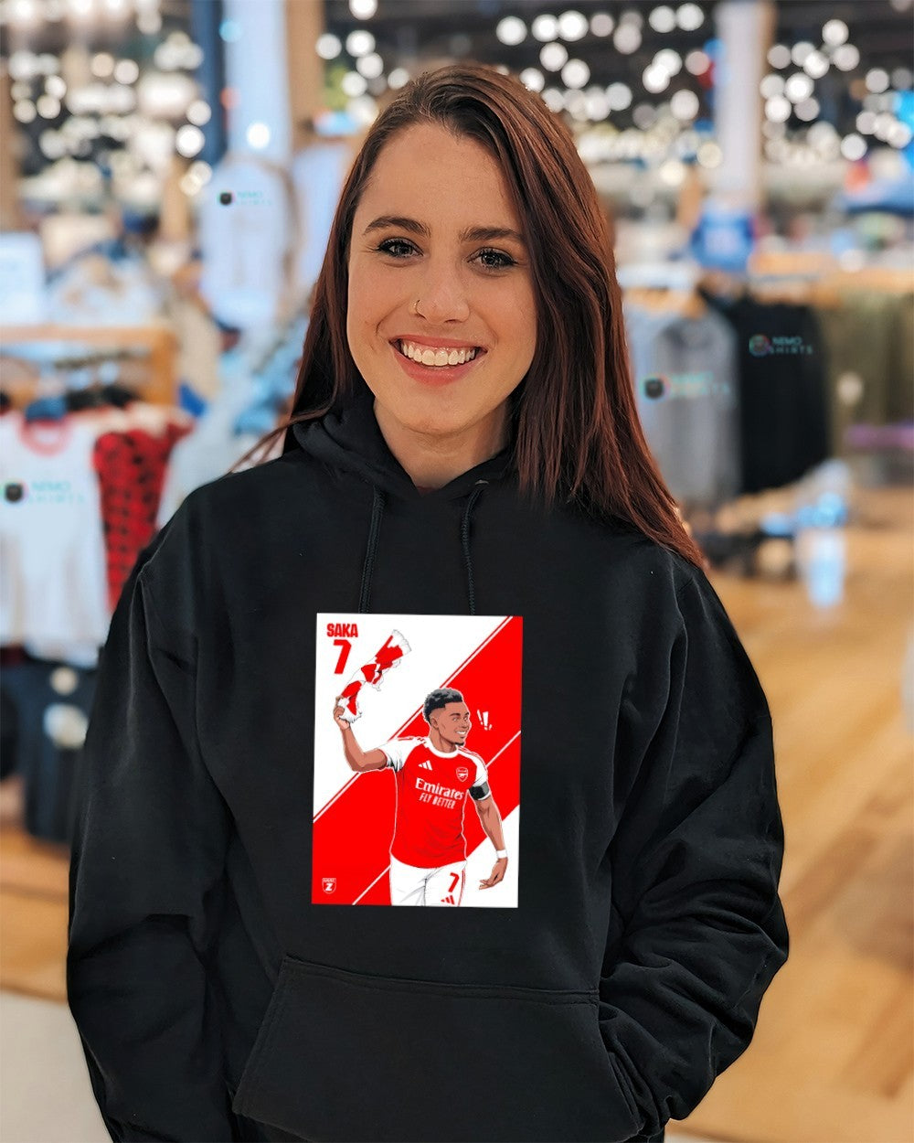 Arsenal F.C. forward Bukayo Saka 7 Starboy shirt