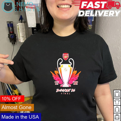 Arsenal FC Budapest 2026 final champions league trophy shirt