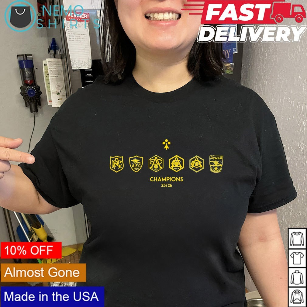 Arsenal FC champions 25 26 historical crests shirt